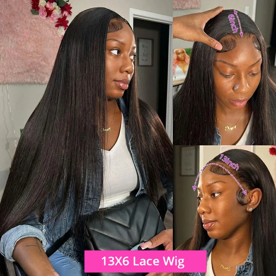 Straight Lace Front Wig 13x6 30 32 34 Inch HD Lace Frontal Wig Glueless 4x4 5x5 Closure Wig 360 Human Hair Lace Frontal Wigs