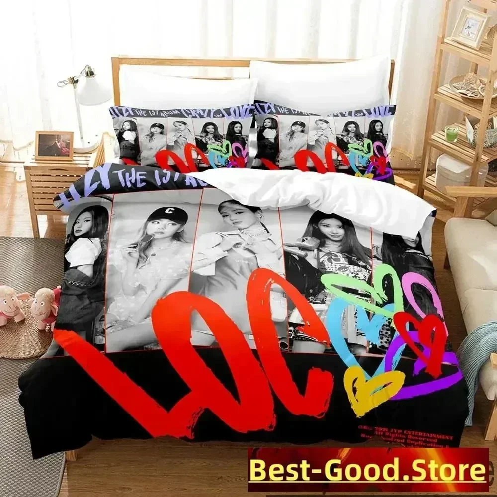 3D Print Korea ITZY LOCO Bedding Set Duvet Cover Bed Set Quilt Cover Pillowcase Comforter king Queen Size Boys Adult Bedding Set