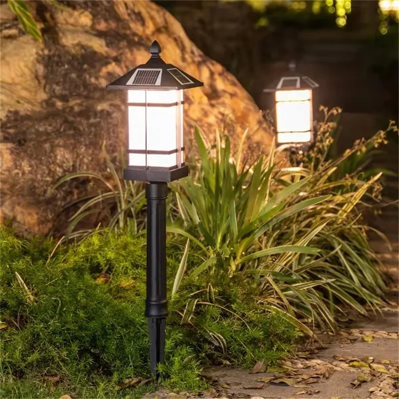 GISELLE Classical Outdoor Lawn Lamp Black Light LED Waterproof Solar Home for Villa Path Garden Decoration