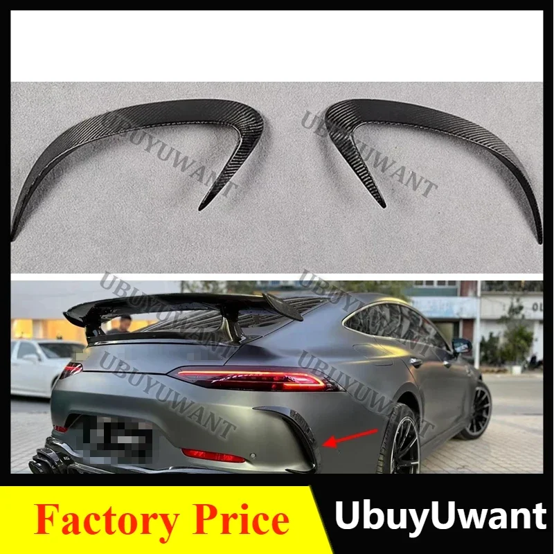 2 Pcs Carbon Rear Bar Air Knife Trim Trim Rear Spoiler Body Kit Auto Parts For Benz GT (4-Doors) GT43 GT50 53 (Not For 4 Matic+)