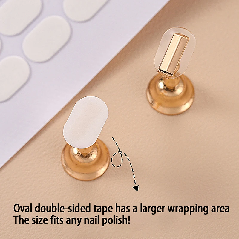 100 piezas de cinta adhesiva transparente de doble cara para uñas postizas, sin marcas, para exhibidores y herramientas de manicura 5