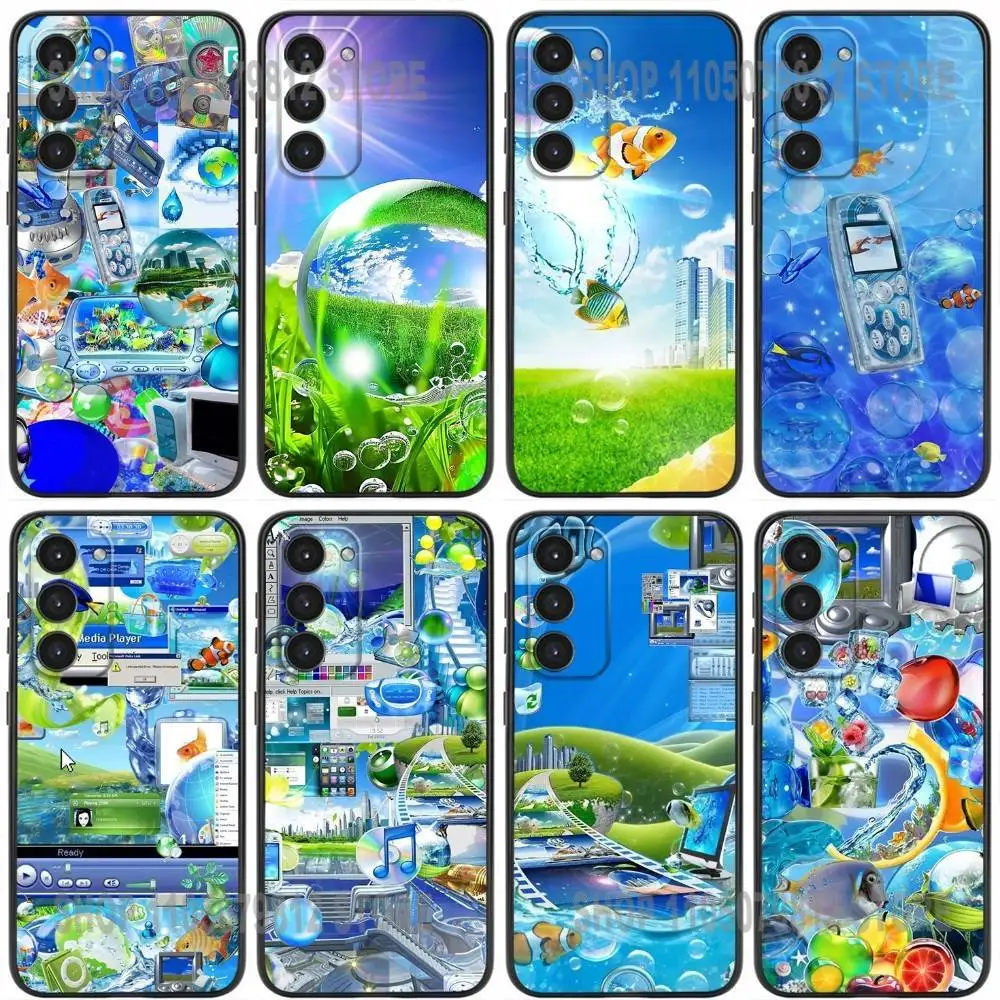 

Frutiger Aero Phone Case For Samsung Galaxy A20,21s,22,31,32,52,53,72,73,80,91 Soft Silicone Black Cover