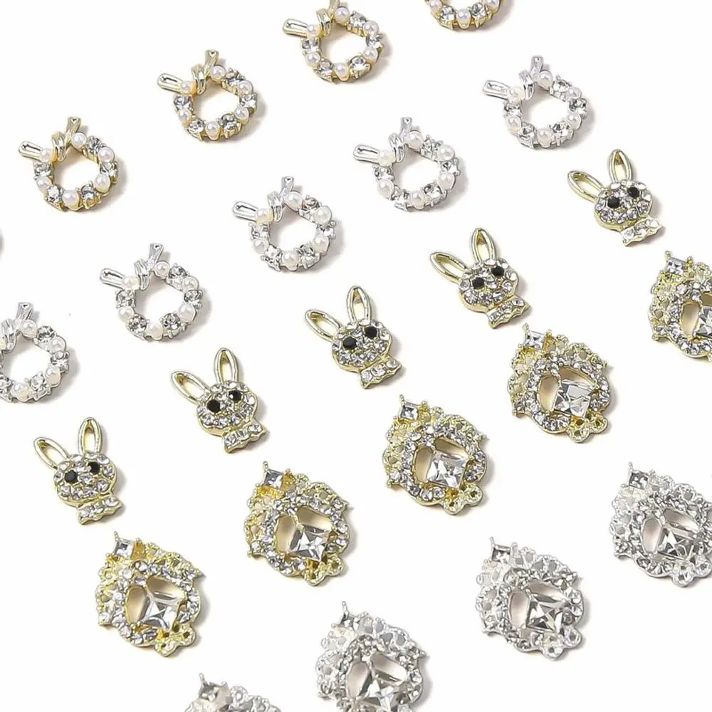 اكسسوارات مانيكير أورورا سبيكة الحب القلب 3D مسمار الفن التدريبات أرنب مسمار زينة القلب مسمار الراين مجوهرات الأظافر