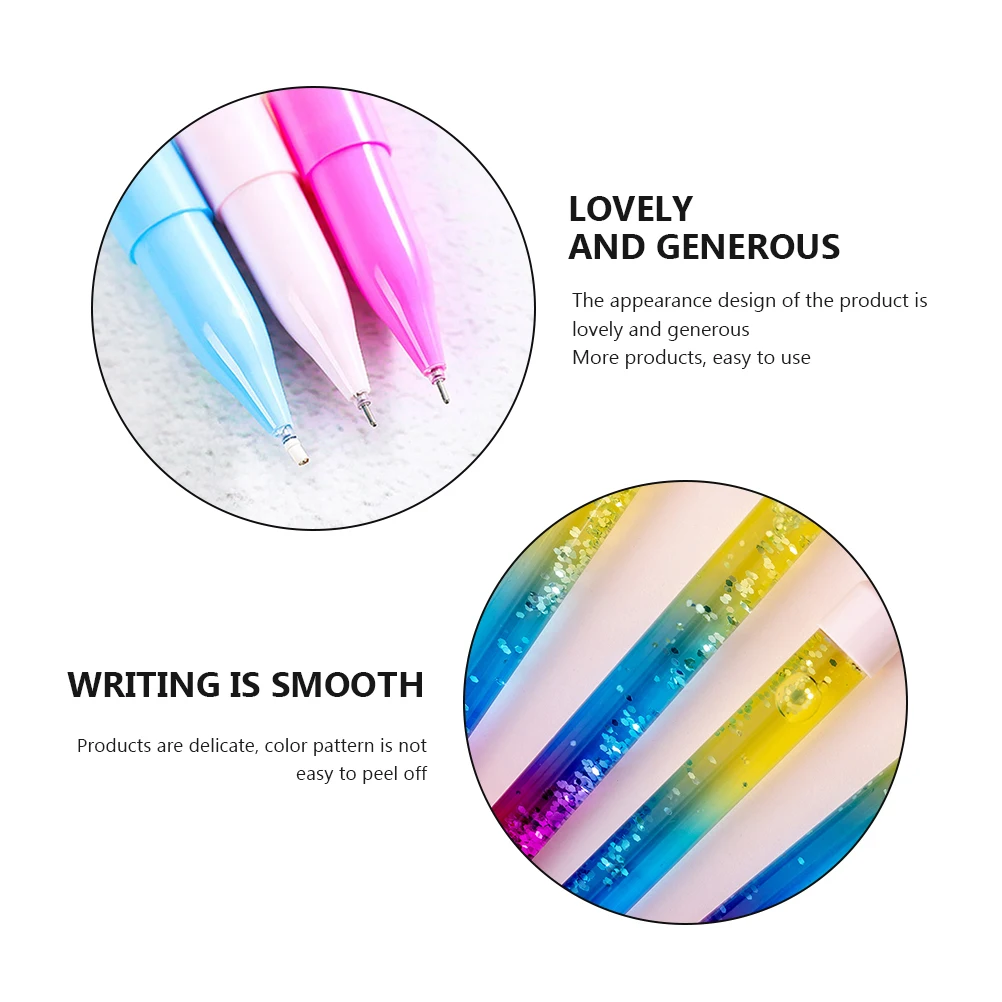 

12pcs Sign Pens Colorful Quicksand Gel Erasable Portable Writing Pens for Kids School Office Multi-use Cartoon Pen