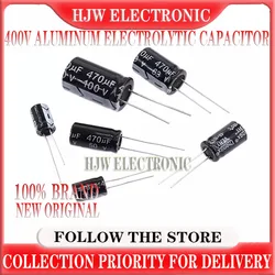 Capacitor eletrolítico de alumínio, 400V, 1uf 2.2uf 3.3uf 4.7uf 6.8uf 8.2uf 100uf 22uf 33uf 47uf 68uf 82uf