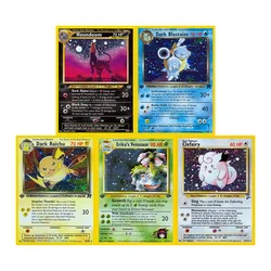 Holographic PKM Collection Cards PTCG Proxy Card Blue Core Paper Card Kids PKM Dark Raichu/Dragonite/Umbreon/Suicunc