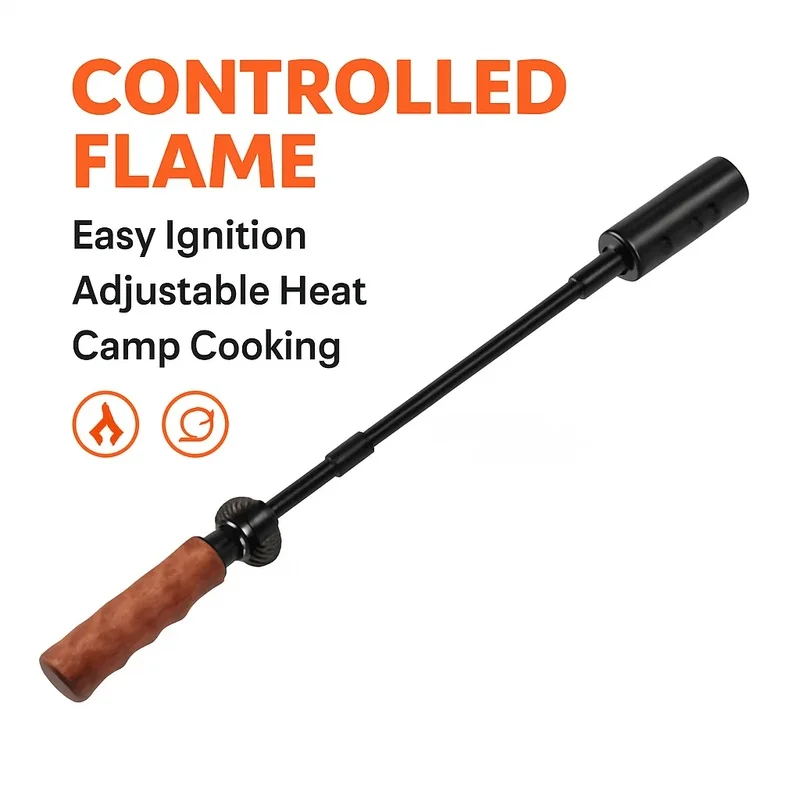 Long Handle Butane Torch Lighter for Outdoor Cooking and Barbecue