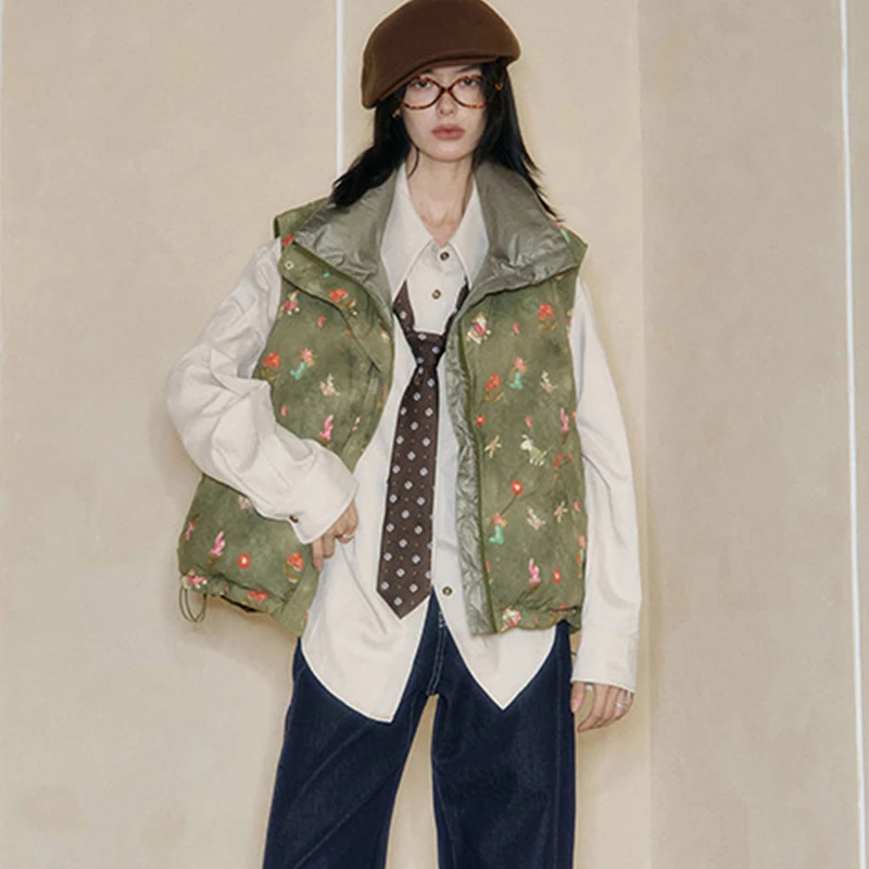 ELFSACK 2025 الخريف الوافدين الجدد عادية البوهيمي نمط عكسها الأزهار طباعة أسفل سترة للمرأة