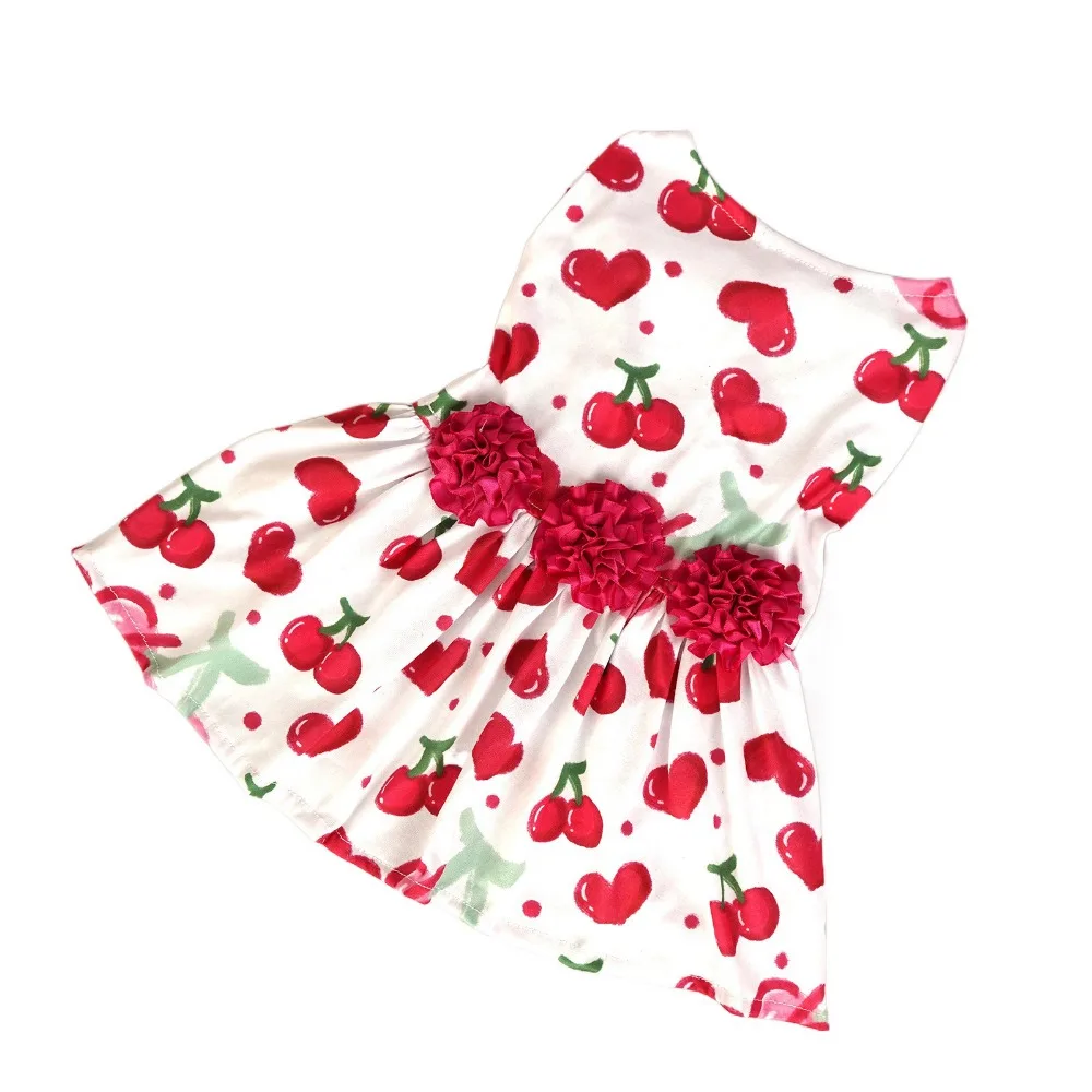

Pet Accessories Cute Dog Princess Dress Red Rose Breathable Pet Skirt Soft Dog Sleeveless Dress Summer