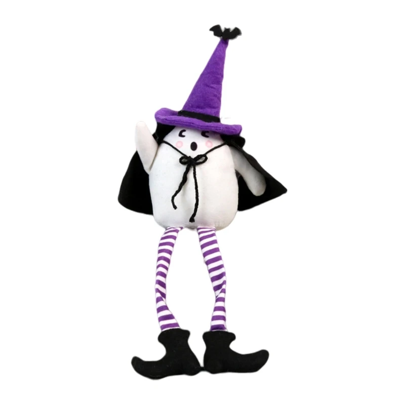 Enchanting Halloween Figurine Ornament Soft and Comfortable Long Legged Witch Hat for Halloween Home Decoration