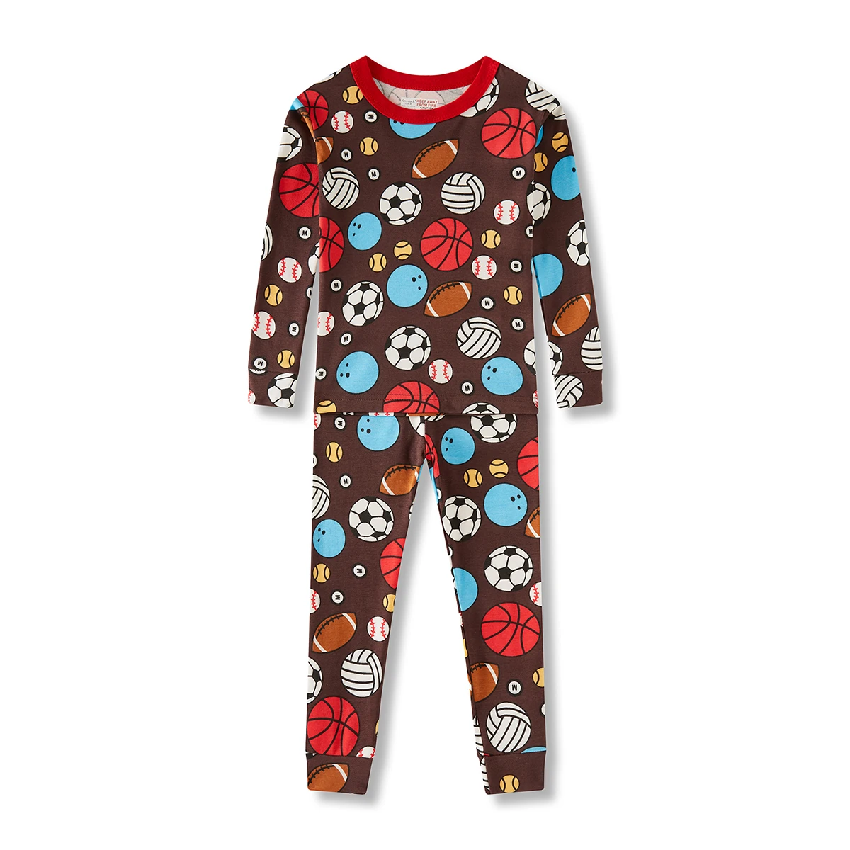 

2-8 Years Kids Cotton Jersey Sleepwear Set Long Sleeve Pajamas for Boys (2T-8T) A variety Of Football-Themed Printed
