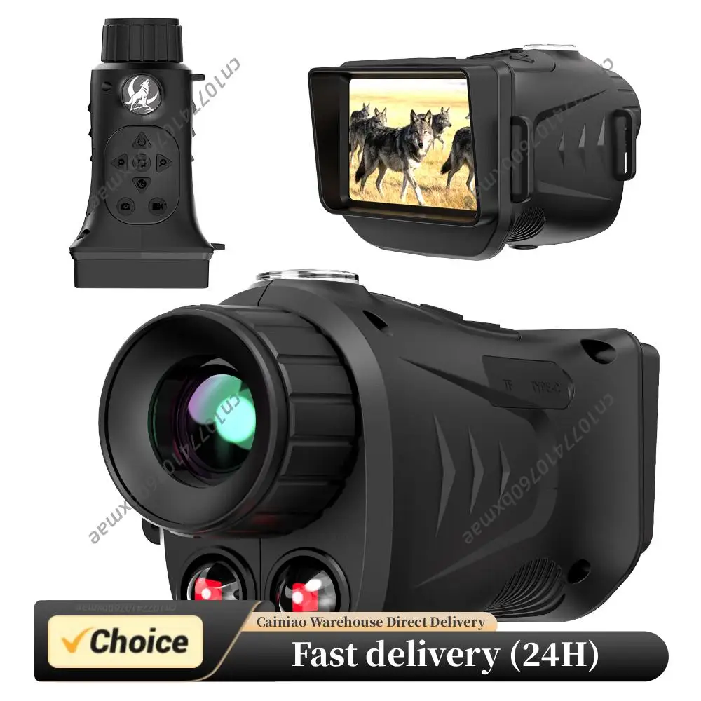 

Starlight Full Color Night Vision Monocular 4K 18X Zoom 2.8 Inch Screen Infrared Night Vision for Hunting Camping 900m
