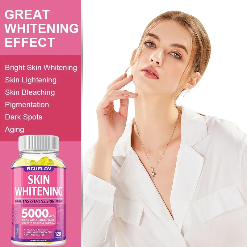 

Glutathione Capsules - 5000mcg L-Glutathione Supplement, Skin Tone Enhancer, Potent Antioxidant, Anti-Aging, Skin Whitening