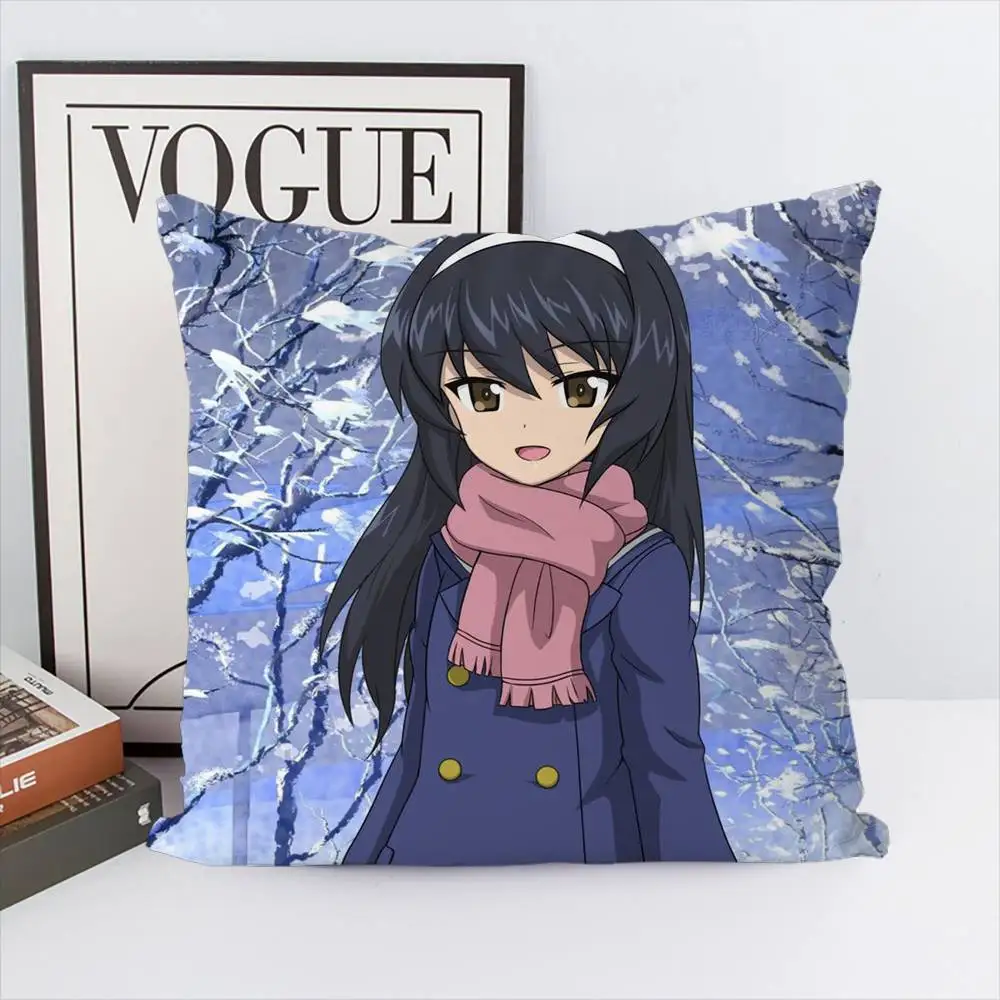 

GIRLS Und PANZER Pillow Case Double-Sided Printing Cushion Cover 45x45 Decorative Cushions Sofa Home Decor Soft Pillowcase
