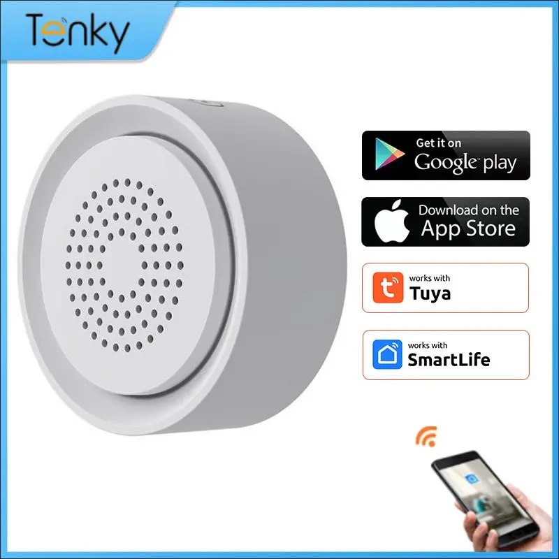 

Tuya Smart Wireless Human Body Sensor Wifi Sound And Light Alarm 3 In 1 Smart Life Temperature And Humidity Sensor Home Security