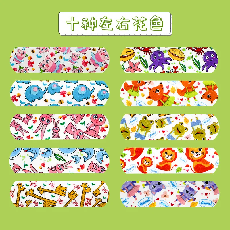 Patch adesivo médico transparente para crianças, Ataduras à prova d'água ferida, Cute Breathable First Band Aid, 100pcs