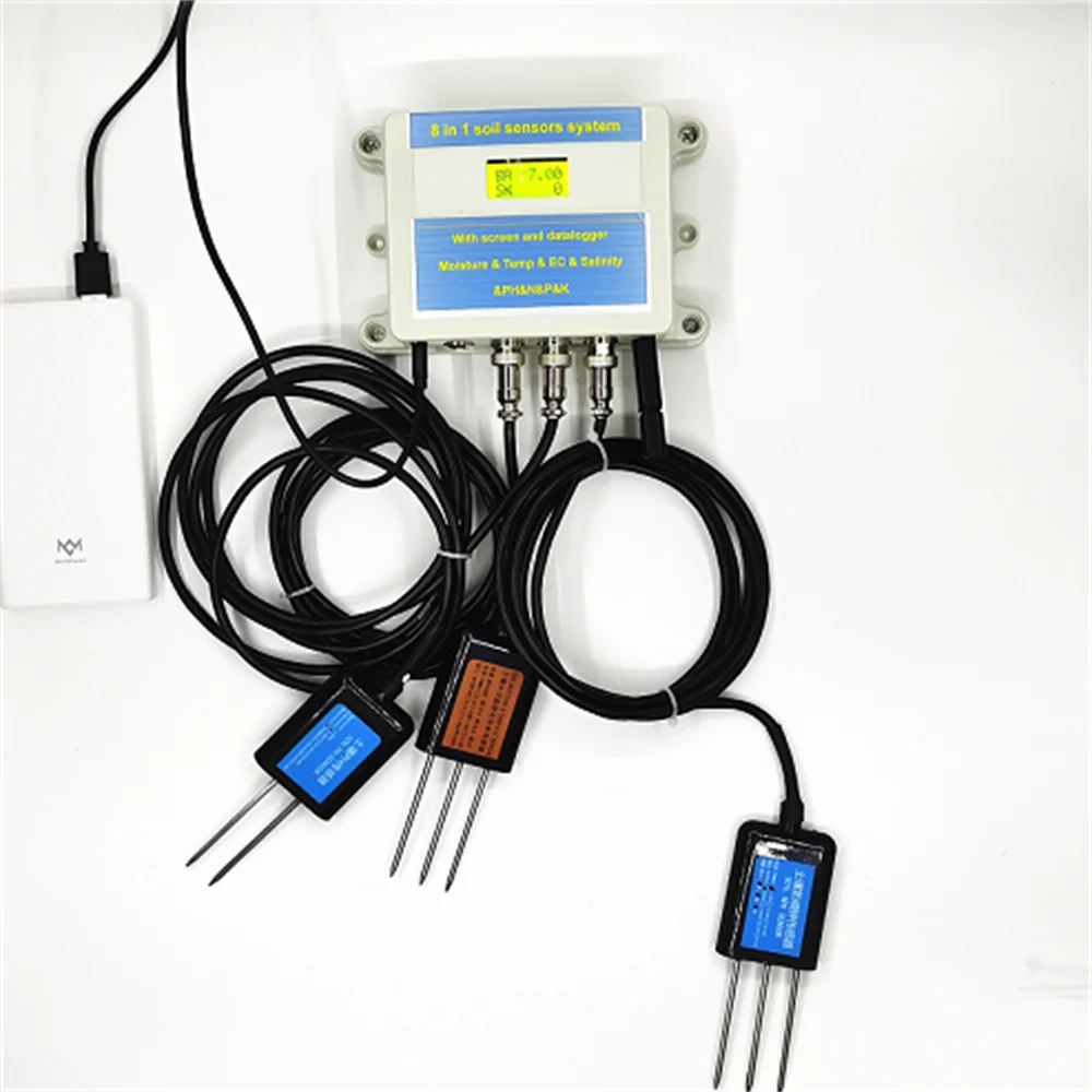8 w 1 rejestrowanie danych ekranowych INTEGRATOR temperatura wilgotności gleby PH EC zasolenie czujnik NPK
