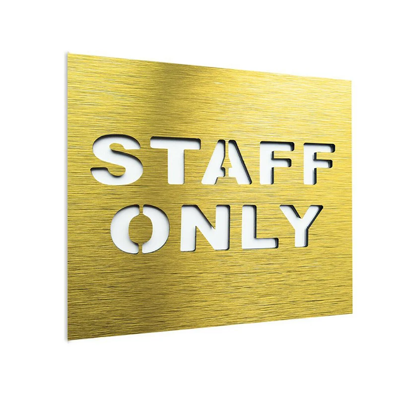 Customized High-Quality Composite Aluminum Board Staff Only Door Sign Personalise Street Apartment Renovation Door Number Sign