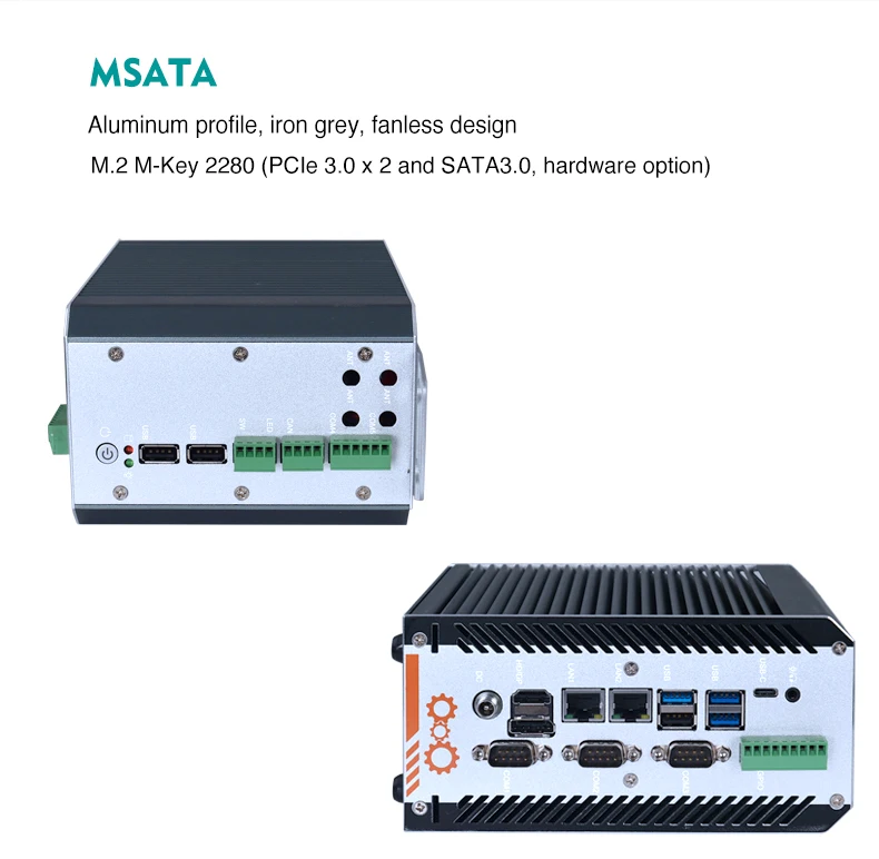 Mini Pc sin ventilador OEM Intel 13a 12a generación Core I3 I5 I7 2 * DDR5 2 X Lan 5 * Com CAN X86 Linux carril Din caja de PC Industrial integrada