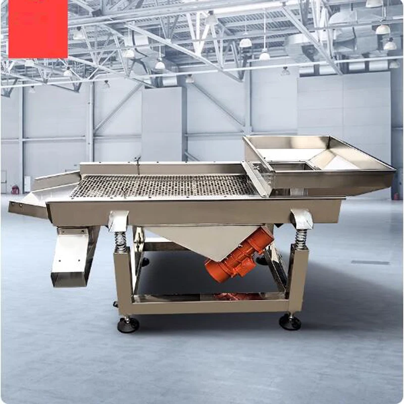 Electric Sorting Separator Stainless Steel Linear Vibrating Screen Machine For Grain Powder Seafood Tea Melon Seed Screening