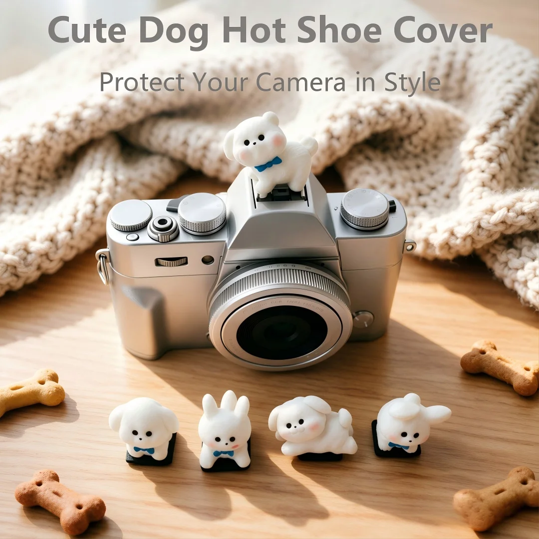 Cute Happy Dog Series Hot Shoe Cover for Leica Q2 Fuji X100V X-T5 Sony ZV-1 Canon EOS R5 Nikon Z5 Camera Accessories