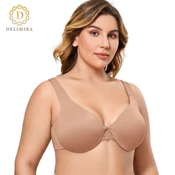 Women's Plus Size Lace Minimizer Underwire Full Coverage Non-padded Seamless Bra