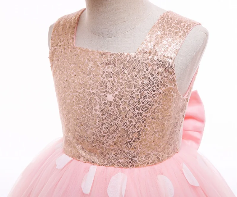 Baby Girl Dress Children Dress Irregular Sequin Mesh Fluffy Princess Dress Birthday Party Stage Performance Costume Girl Dress