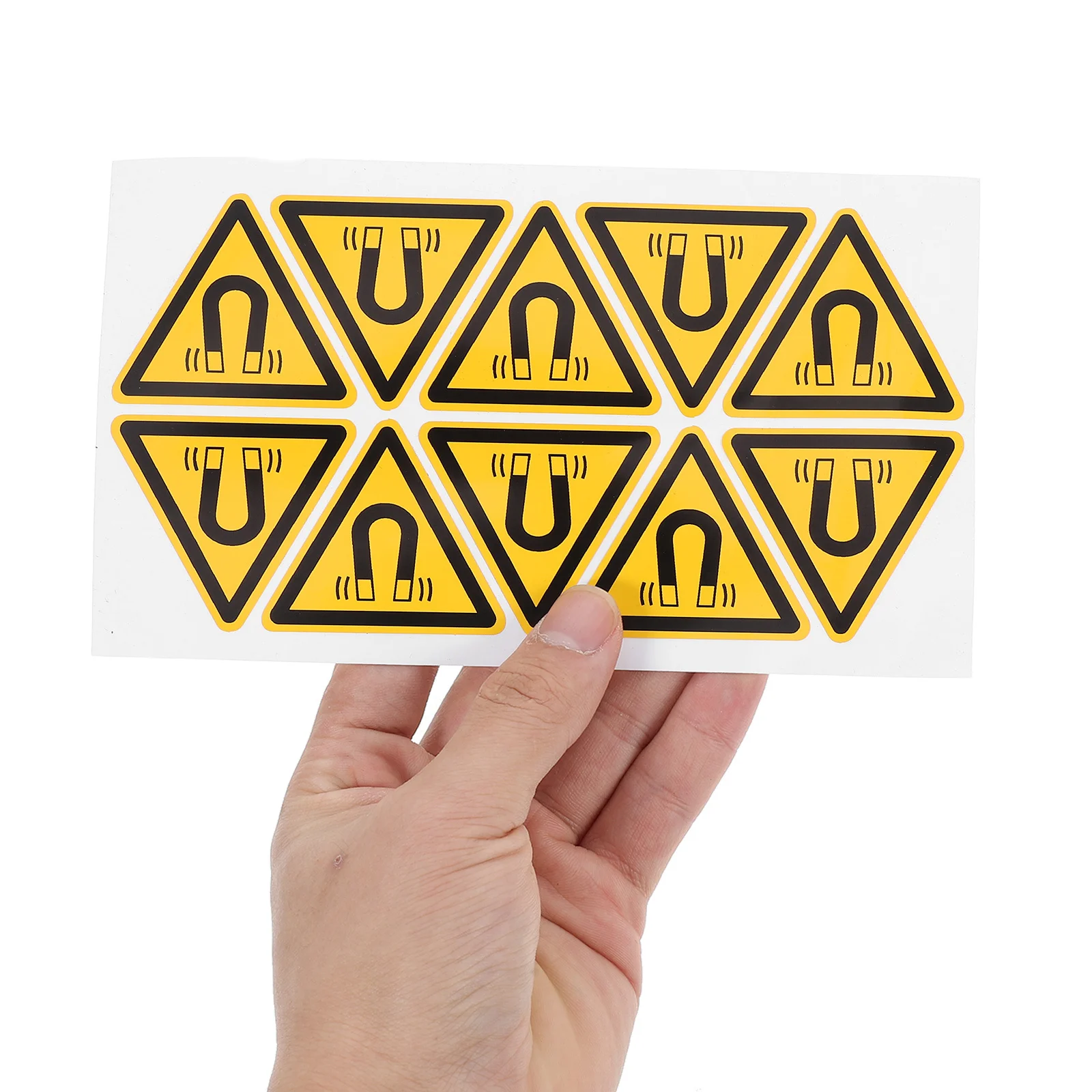 สติกเกอร์ป้องกัน 10 ชิ้น สำหรับผู้ปฏิบัติงานเครื่องจักร กันน้ำ ป้ายเตือนความปลอดภัยสนามแม่เหล็ก ใช้ได้ทั้งภายในและภายนอกอาคาร ตามมาตรฐาน