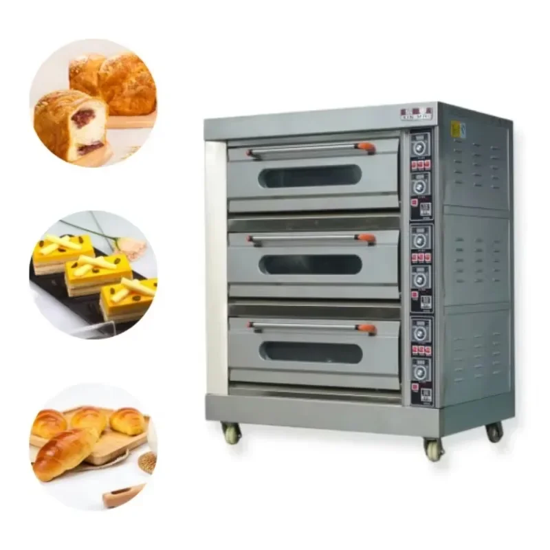 Commercial Professional Small Gaz Gas And Electric baking Bread Single Double Deck Baker Pastry oven Bakery Equipment With Steam