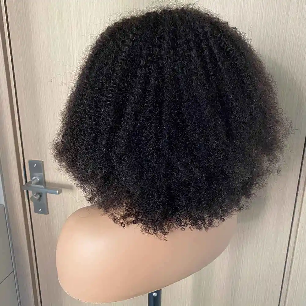 Mongolian Short 4B 4C Wigs Afro Kinky Curly Bob Wig Brazilian Wig Human Hair Human Hair Natural Hair Wigs Full Machine