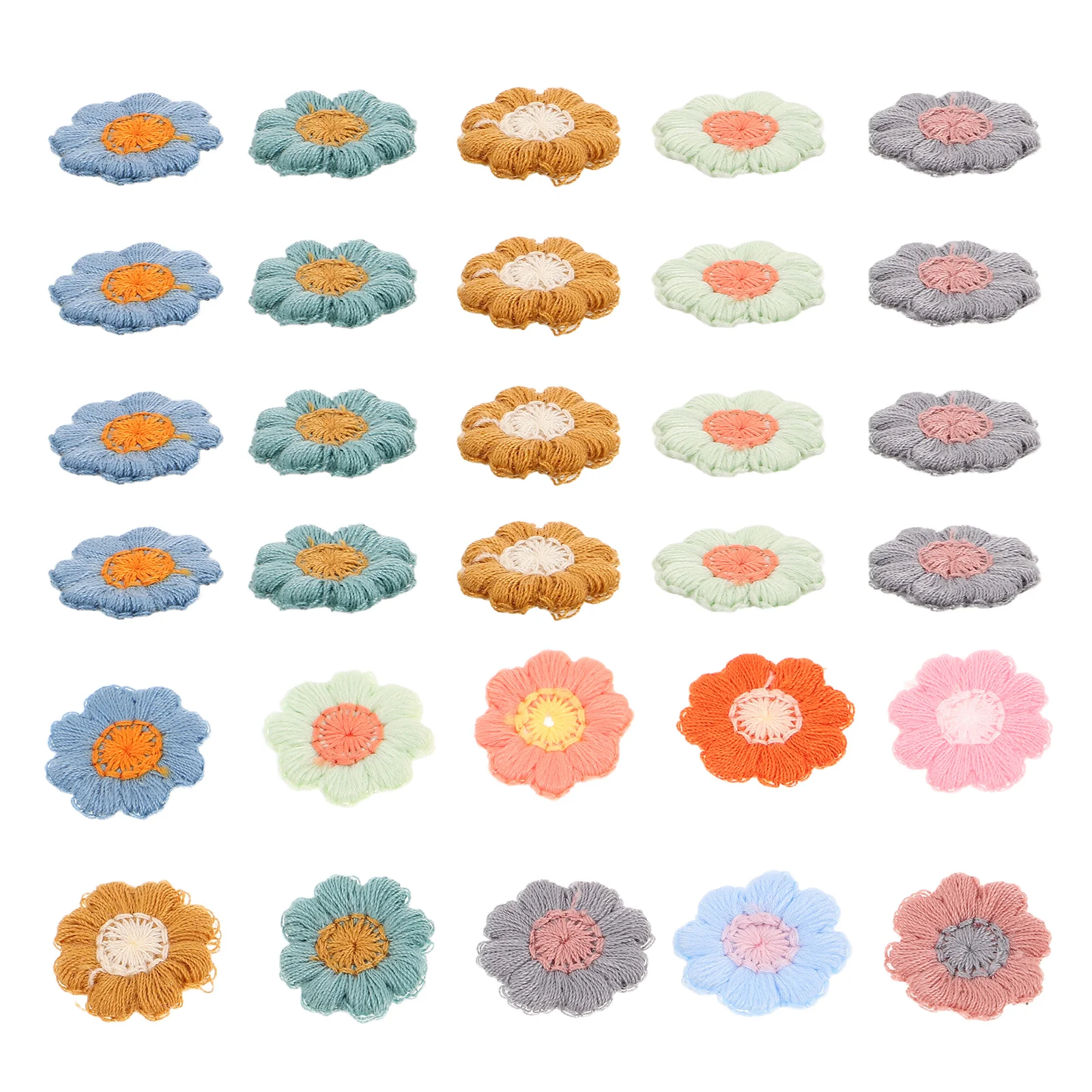 

50pcs Embroidered Cloth Patches Small Daisy Flower Appliques for DIY Clothing Bags Shoes Decorations Sewing Accessories