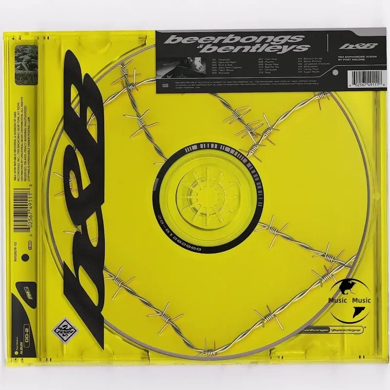 Post Malone Beerbongs & Bentleys, альбом Ма Лона, оригинальный CD-альбом для любителей музыки