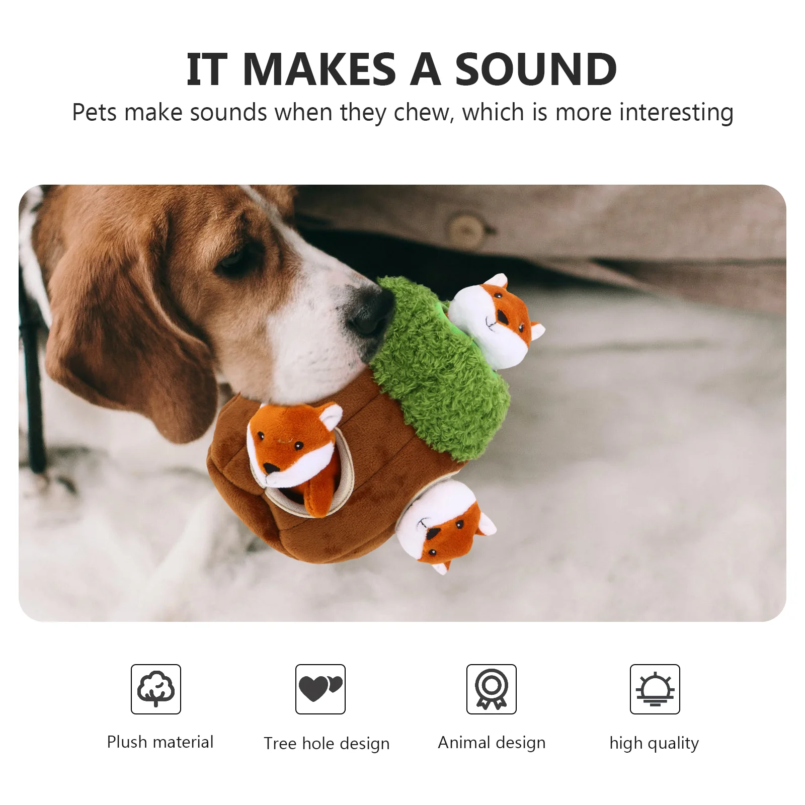 Jouets à mâcher en peluche pour petits chiens, cache-animal orange, jeux interactifs pour animaux de compagnie, 4 pièces