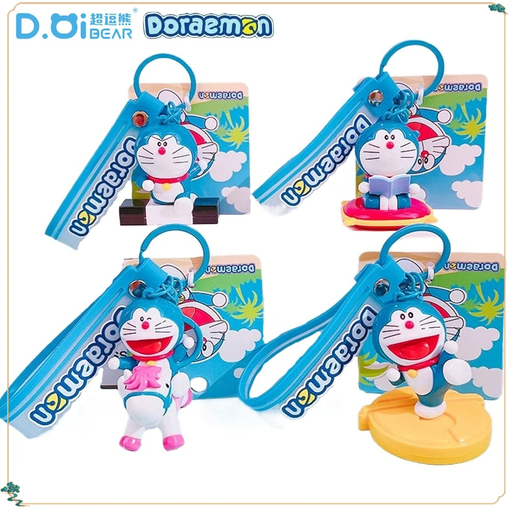 

Original Anime Cartoon Doraemon Pendant Keychain Cute Doll Car Key Ring Backpack Ornaments Accessories Hobby Toys Kids Gifts