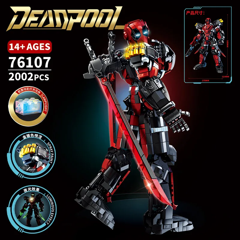 Hot Marvel Superheroes Deadpool Building Blocks Deadpool Armor Figures Bricks Model Avengers Classic Movie Boys Birthday Gift