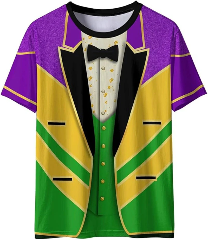 

3D Print Carnival T-Shirts For Men Women Cosplay Tuxedo Pattern Summer Short Sleeve Party Funny Tee Top Men's Tshirts 2026 New
