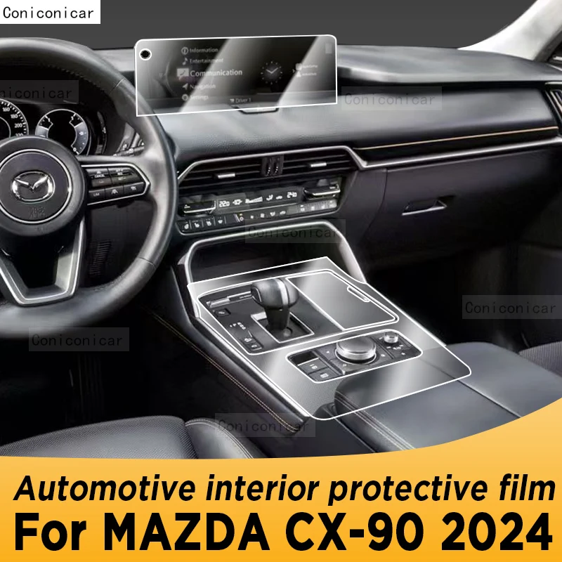 

For MAZDA CX-90 2024 Panel Navigation Automotive Interior Screen Sticker TPU Protective Film Anti-Scratch