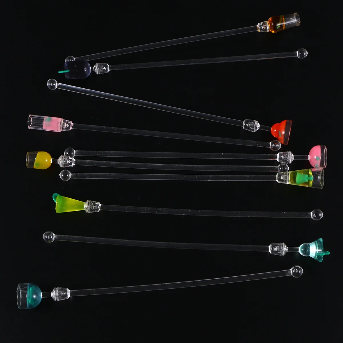 

10Pcs 23cm Acrylic Drink Mixer Sticks Colorful Miniature Bar Accessory Home Coffee Shop Drink Mixer Stir Sticks