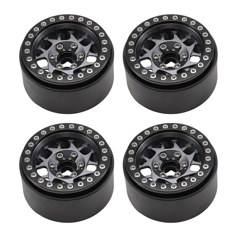 4Pcs/Set RC Crawler Car Aluminum Alloy 1.9 Inch Beadlock Wheel Rim For 1/10 RC Car Accessories
