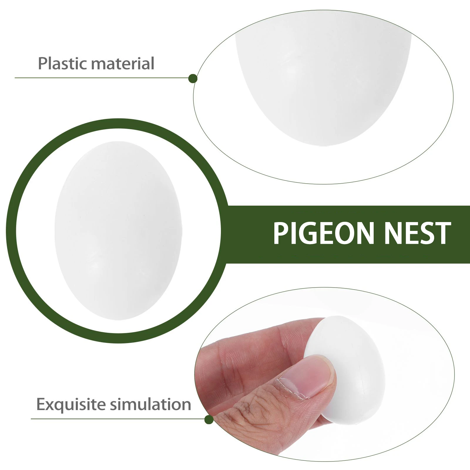 

30pcs Simulation Eggs White Pigeon Bird Egg Solid Plastic For Nest Training Home Office Decor Use Plastic Bird Egg