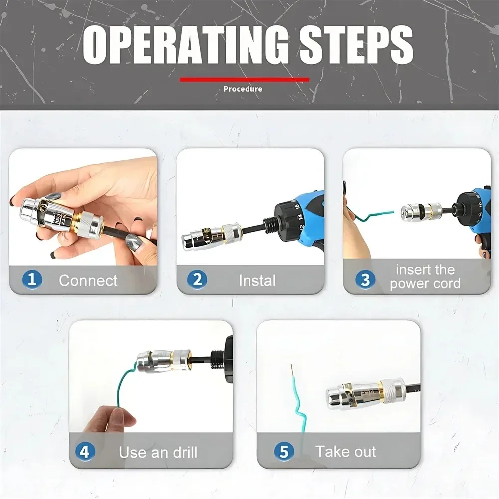 Draagbare Elektricien Draad Stripper Kit Voor Snel Strippen Draad Gebruik Met Hand Elektrische Boor Aluminium Legering Elektricien Gereedschap