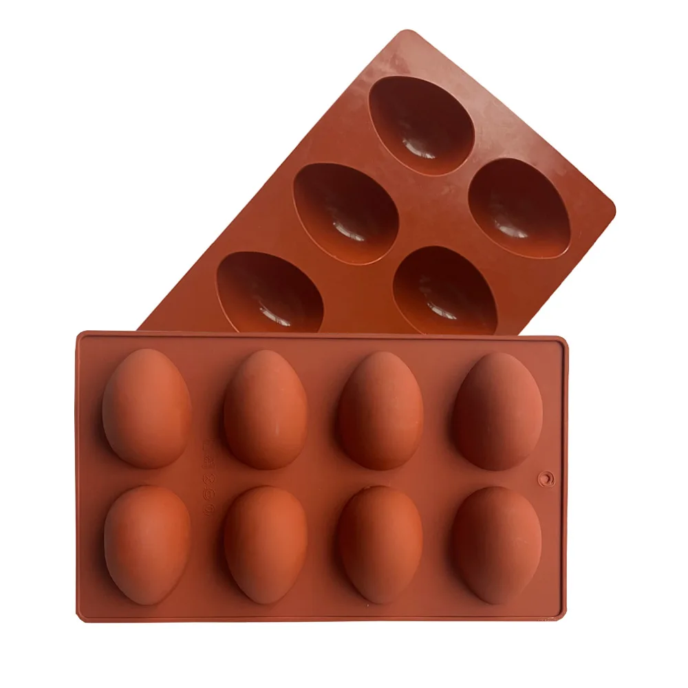 8-Cavity Egg Shape Chocolate Mold For Easter Baking Candy Decorating Diy Cake Easter Egg Silicone Mold Diy Soap Mold Crafts