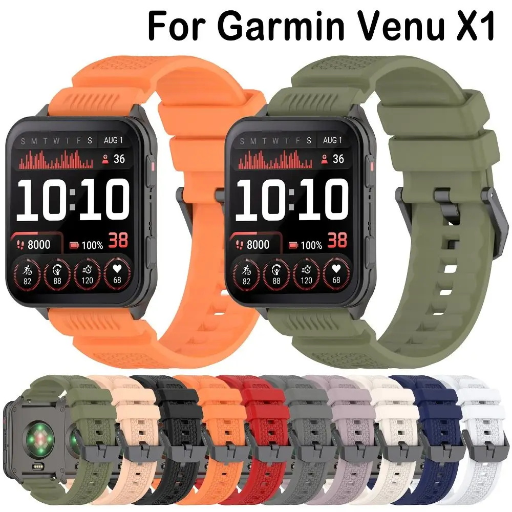 

New Silicone Watch Strap Replacement Adjustable Wristband Soft Watchband for Garmin Venu X1 Smart Watch Accessories