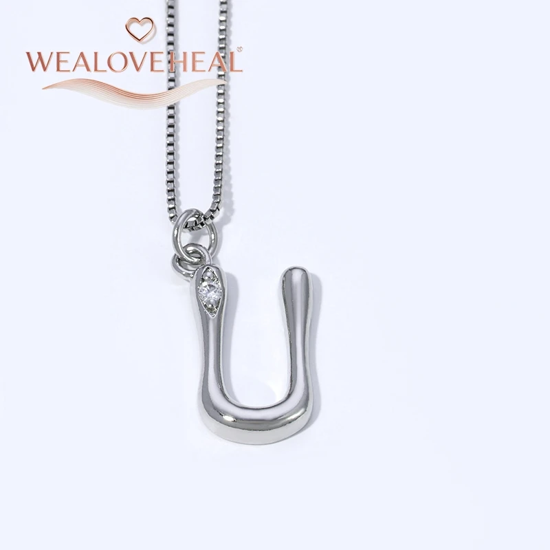 Rhodium-Plattierte Messing A-Z Initial-Halskette, Funkelnder Solitär-CZ-Buchstabenanhänger, Zierlicher Alphabet-Schmuck, Personalisiertes Namensgeschenk – Detail 39