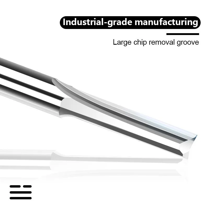 XCAN-Carbide Fim Moinho Cortador, Slot Reto, Fresa, MDF Plástico Cortador De Madeira, CNC Máquina Router Bit, 2 Flauta, 3.175 Haste, 10Pcs