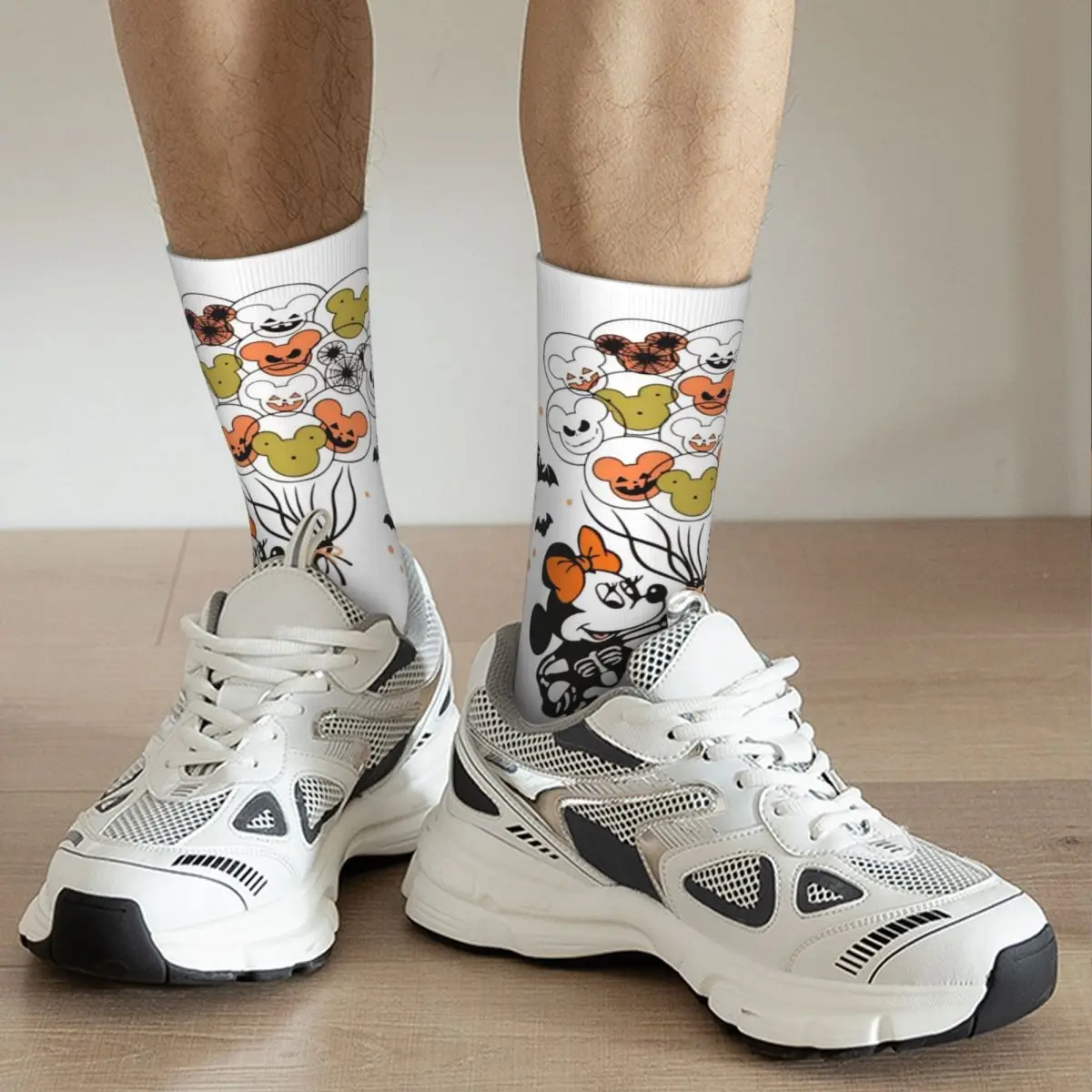 الرجال الجوارب هالوين ميكي وميني خدعة أو علاج اليقطين جوارب الخريف لينة تنفس الجوارب تشغيل المضادة للانزلاق الجوارب #6