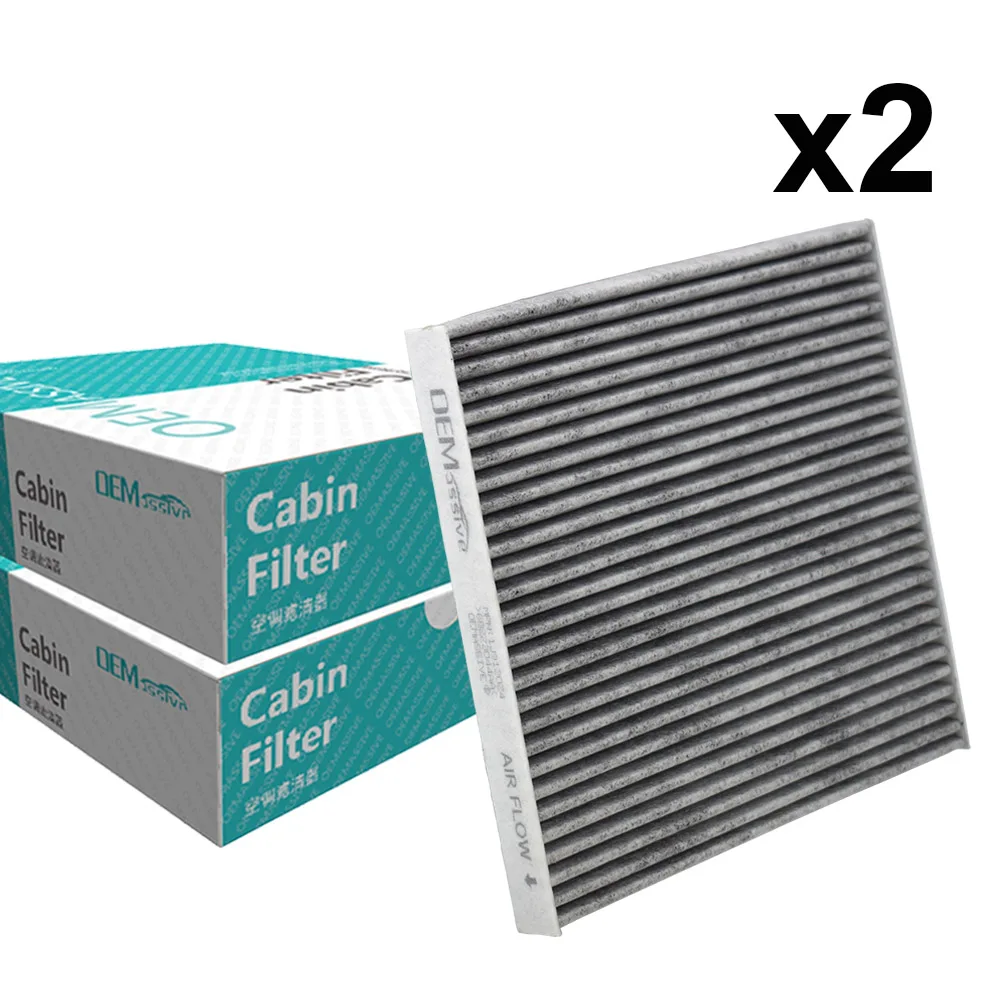 2x Car Pollen Cabin Air Conditioning Filter Activated Carbon 68223044AA K68223044AA For Jeep Cherokee KL 2016 2017 2018 2019