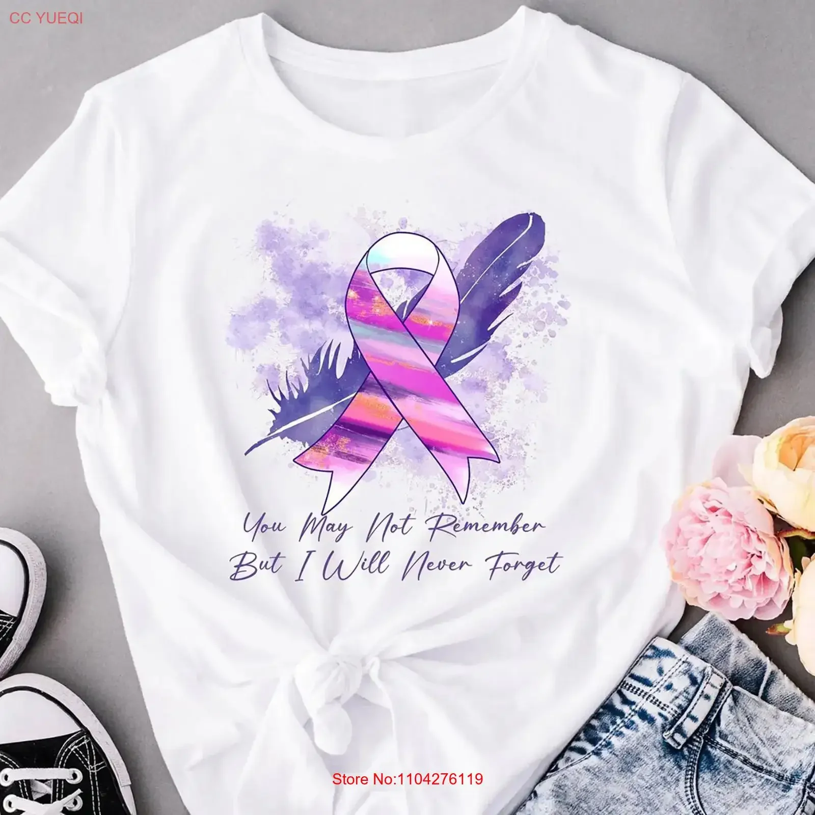 You May Not Remember But I Will Never Forget Alzheimer Awareness T Shirt Alzh vintage Washed designer clothes fashion
