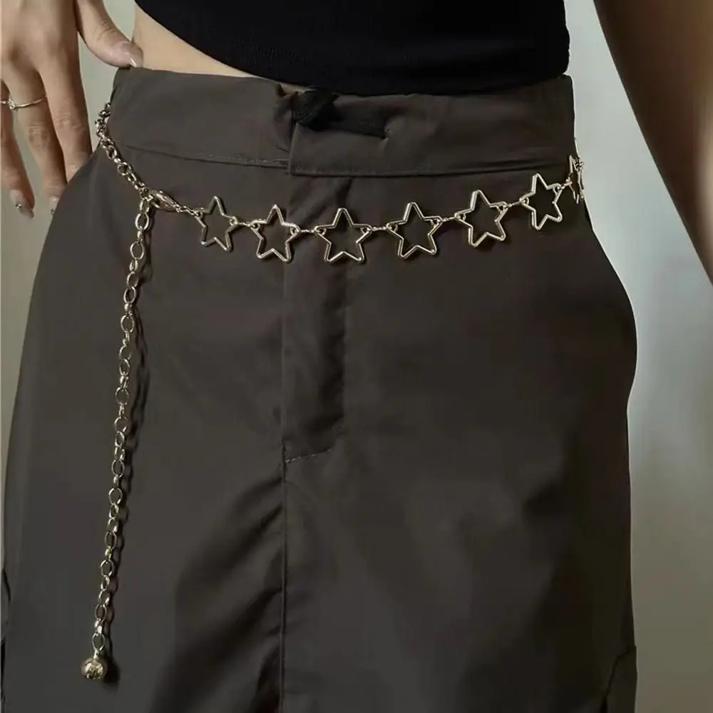 

Fashion Punk Style Metal Waist Belts Retro Decorative Clothing Accessories Chain Belt Hollow Out Stars Dress Waist Chain