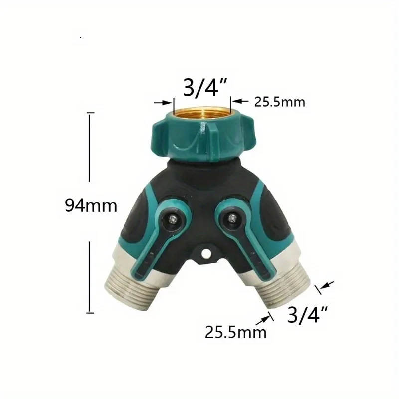 1PC Garden Watering Two Way Hose Splitter 3/4 Inch Tap Water Y Connector Drip Irrigation Adapter